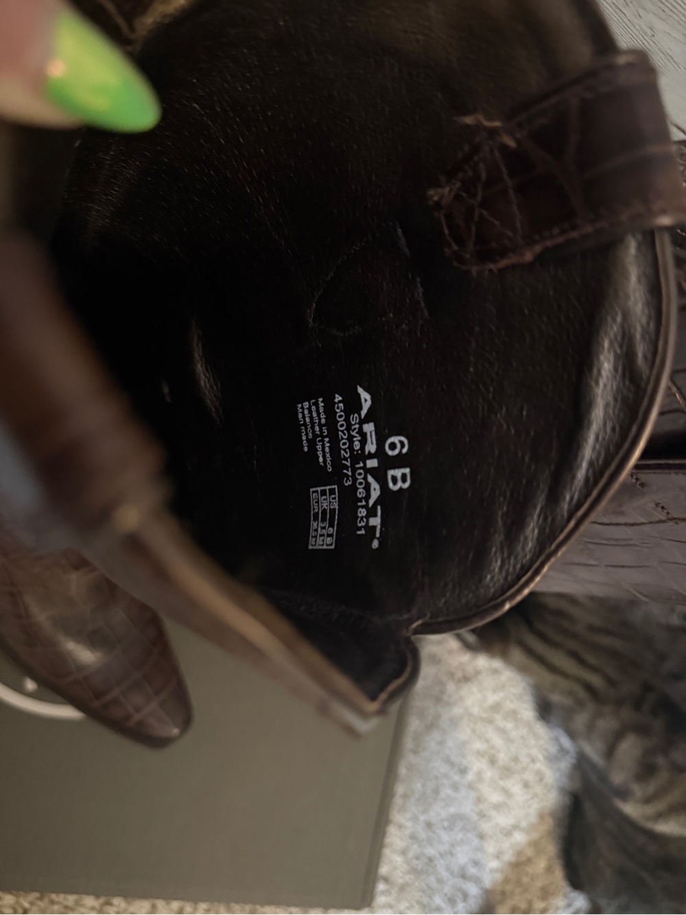 Ariat Luxe Espresso Croc Casanova Boots - Size 6 - New - Picture 6 of 11